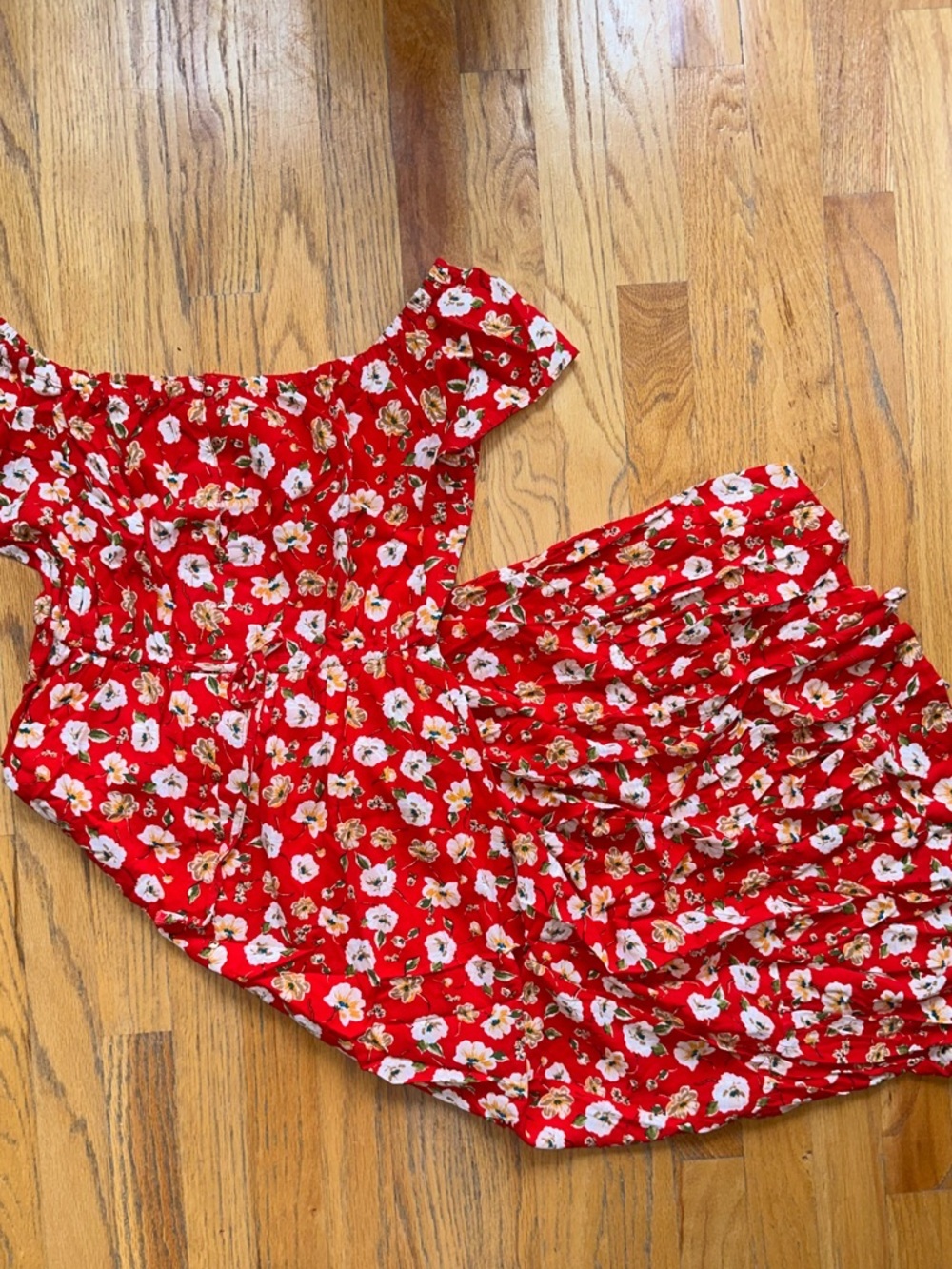 Indigo Rose Chic Red Floral Off-Shoulder Dress - Picture 8 of 9